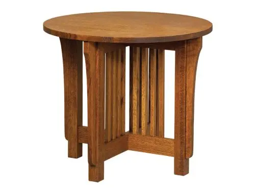 Bungalow Mission 26in Round End Table